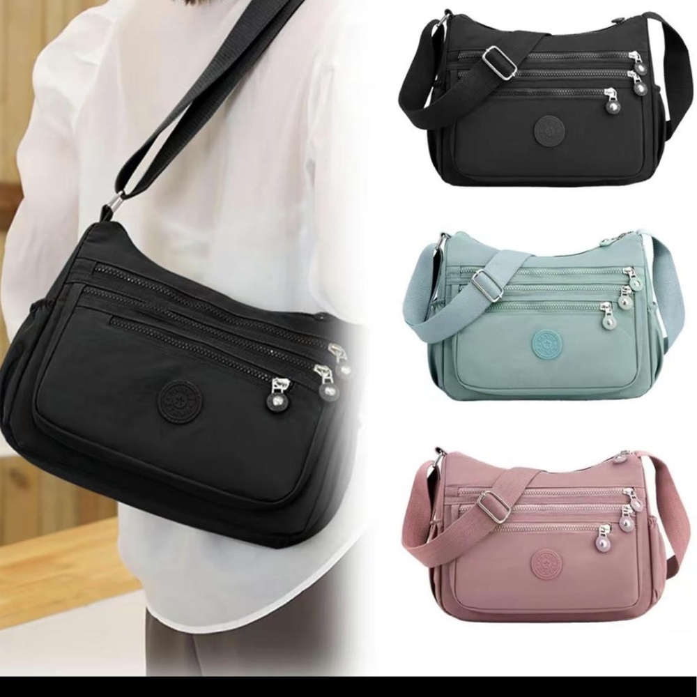 Stylish Women's Crossbody Bag - Black, Green, Pink